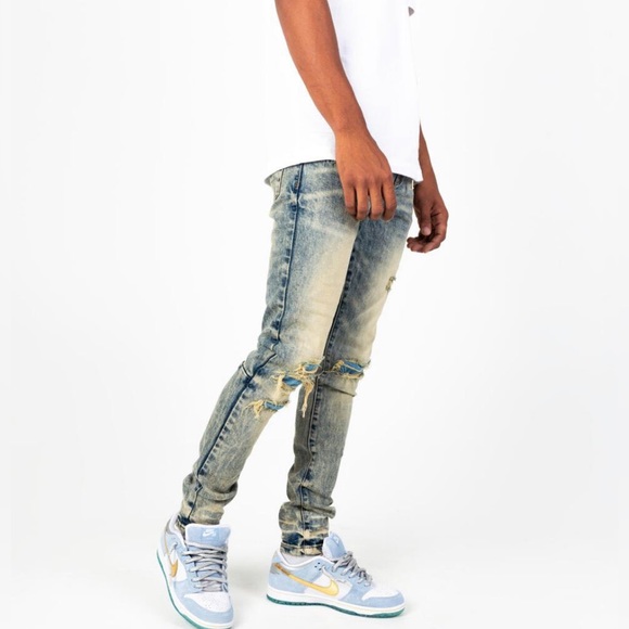 THRT DENIM '21 WHEAT C11 BLUE SKINNY JEANS - Picture 5 of 9